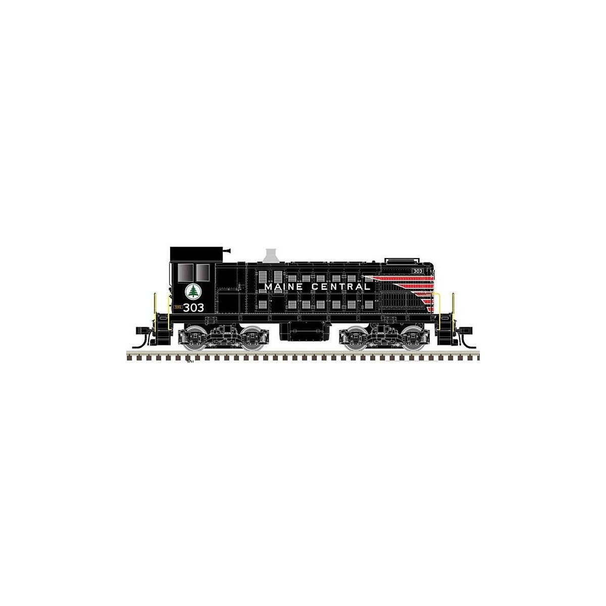 Alco S2 - Standard DC - Master(R) Silver -- Maine Central 301 (black, red, white), HO, Atlas Model Railroad Co. 10003389