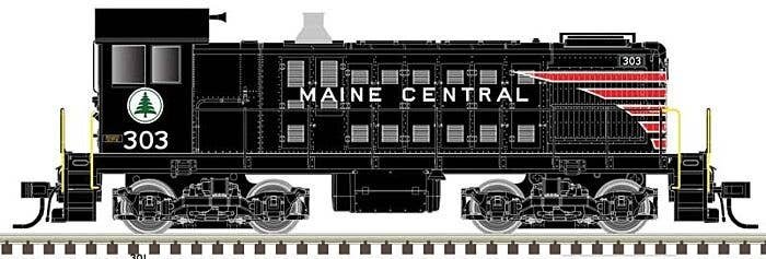 Alco S2 - Standard DC - Master(R) Silver -- Maine Central 301 (black, red, white), HO, Atlas Model Railroad Co. 10003389