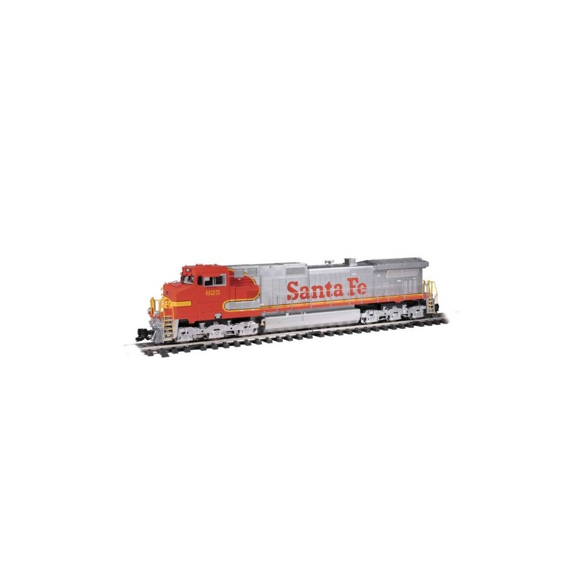 GE Dash 9-44CW - Standard DC -- Santa Fe 625 (Warbonnet, silver, red, yellow), G, Bachmann Industries 90910