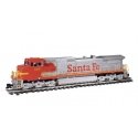 GE Dash 9-44CW - Standard DC -- Santa Fe 625 (Warbonnet, silver, red, yellow), G, Bachmann Industries 90910