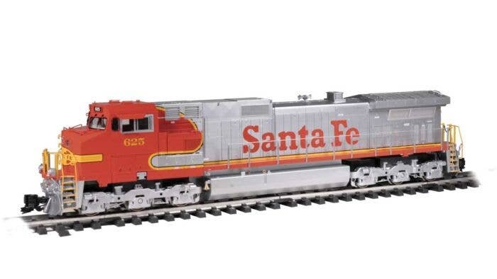 GE Dash 9-44CW - Standard DC -- Santa Fe 625 (Warbonnet, silver, red, yellow), G, Bachmann Industries 90910