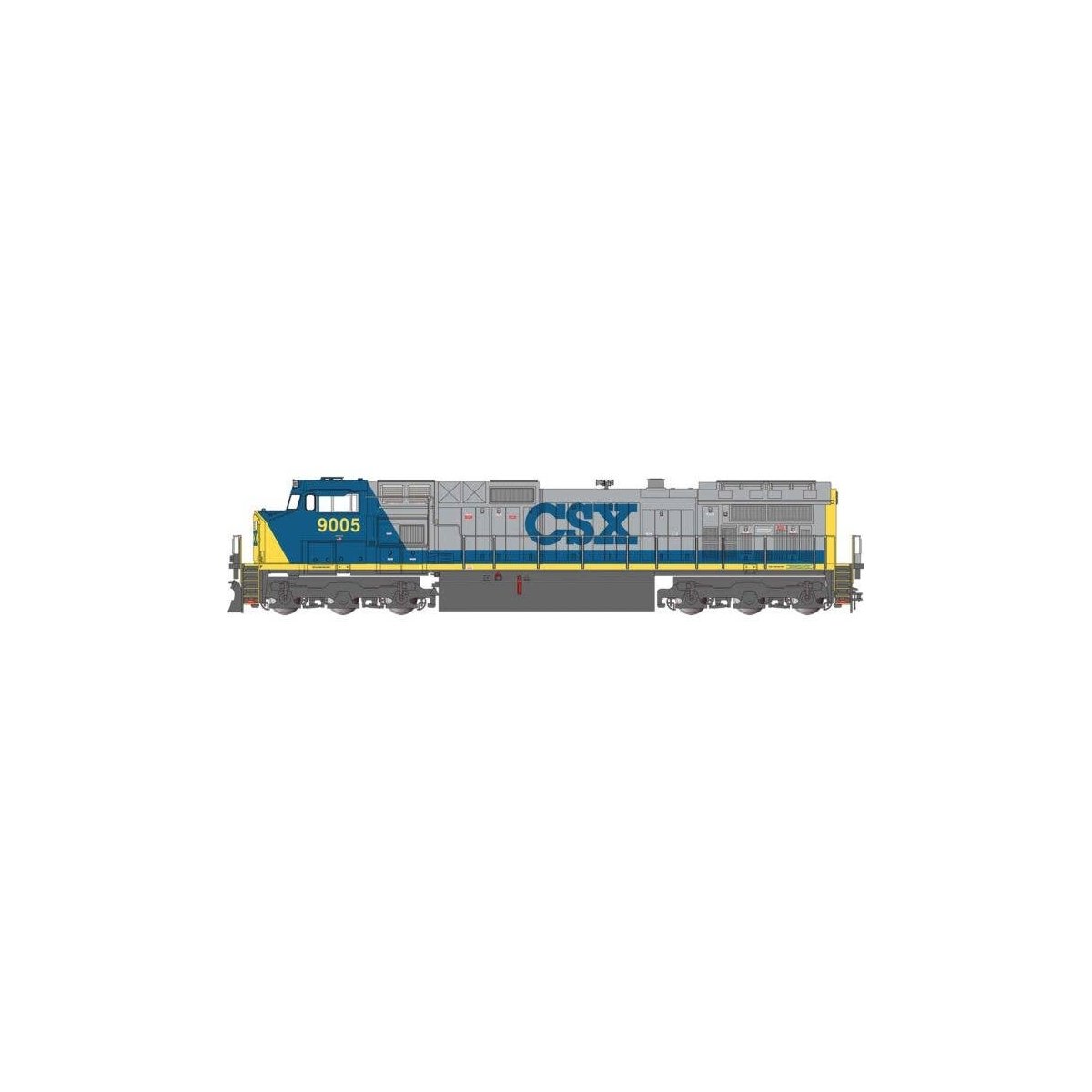 GE Dash 9-44CW - Standard DC -- CSX 9005 (Bright Future, gray, blue, yellow), G, Bachmann Industries 90922