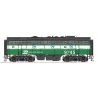 EMD F7B Phase I - Standard DC -- Burlington Northern (Cascade Green, white Hockey Stick Stripe), HO, Intermountain Railway Compa