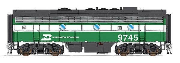 EMD F7B Phase I - Standard DC -- Burlington Northern (Cascade Green, white Hockey Stick Stripe), HO, Intermountain Railway Compa