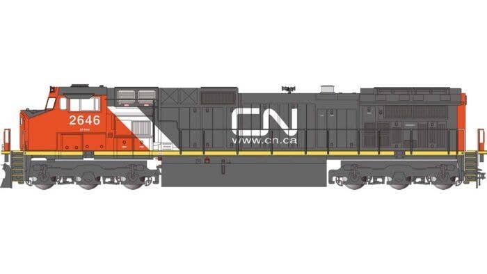 GE Dash 9-44CW - Standard DC -- Canadian National 2646 (black, red, white, Website Logo), G, Bachmann Industries 90924