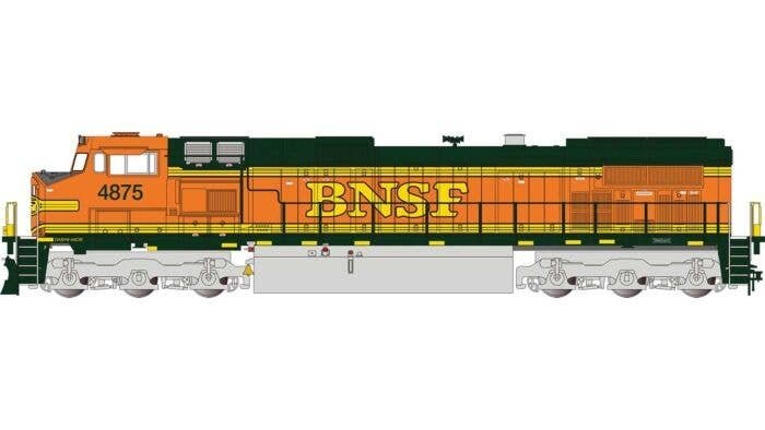 GE Dash 9-44CW - Standard DC -- BNSF Railway 4875 (H2, green, orange, yellow, silver), G, Bachmann Industries 90927