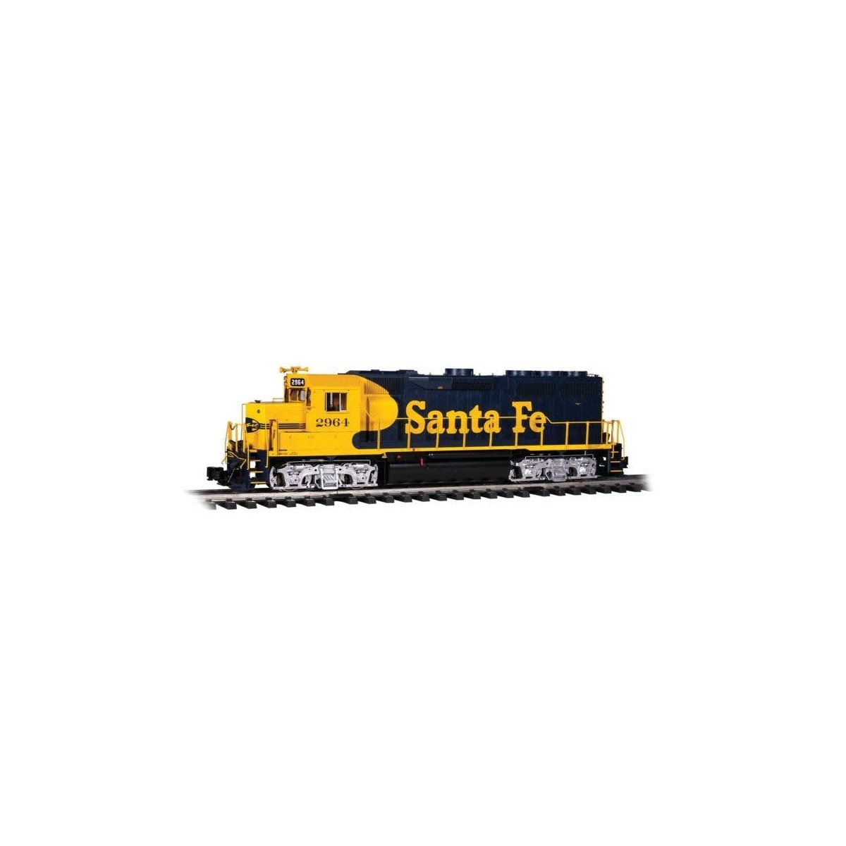 EMD GP40 - Standard DC -- Santa Fe 2964 (Warbonnet, blue, yellow), G, Bachmann Industries 91903