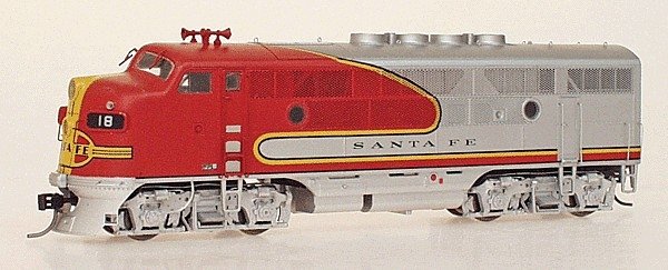 EMD F3A - Standard DC -- Santa Fe (Warbonnet, silver, red), HO, Intermountain Railway Company 49105