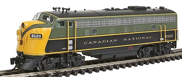 EMD FP9 - Standard DC -- Canadian National (green, black, yellow), N, Intermountain Railway Company 69987