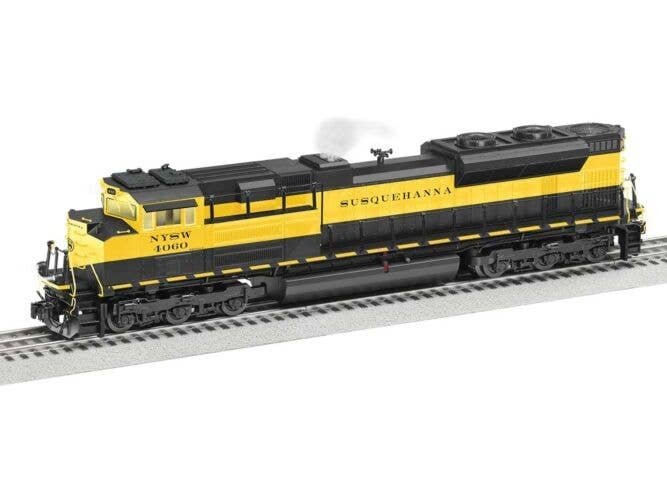 EMD SD70M-2 - 3-Rail w/Legacy Sound, Control & Smoke -- New York, Susquehanna & Western 4060 (black, yellow), O, Lionel 2533201