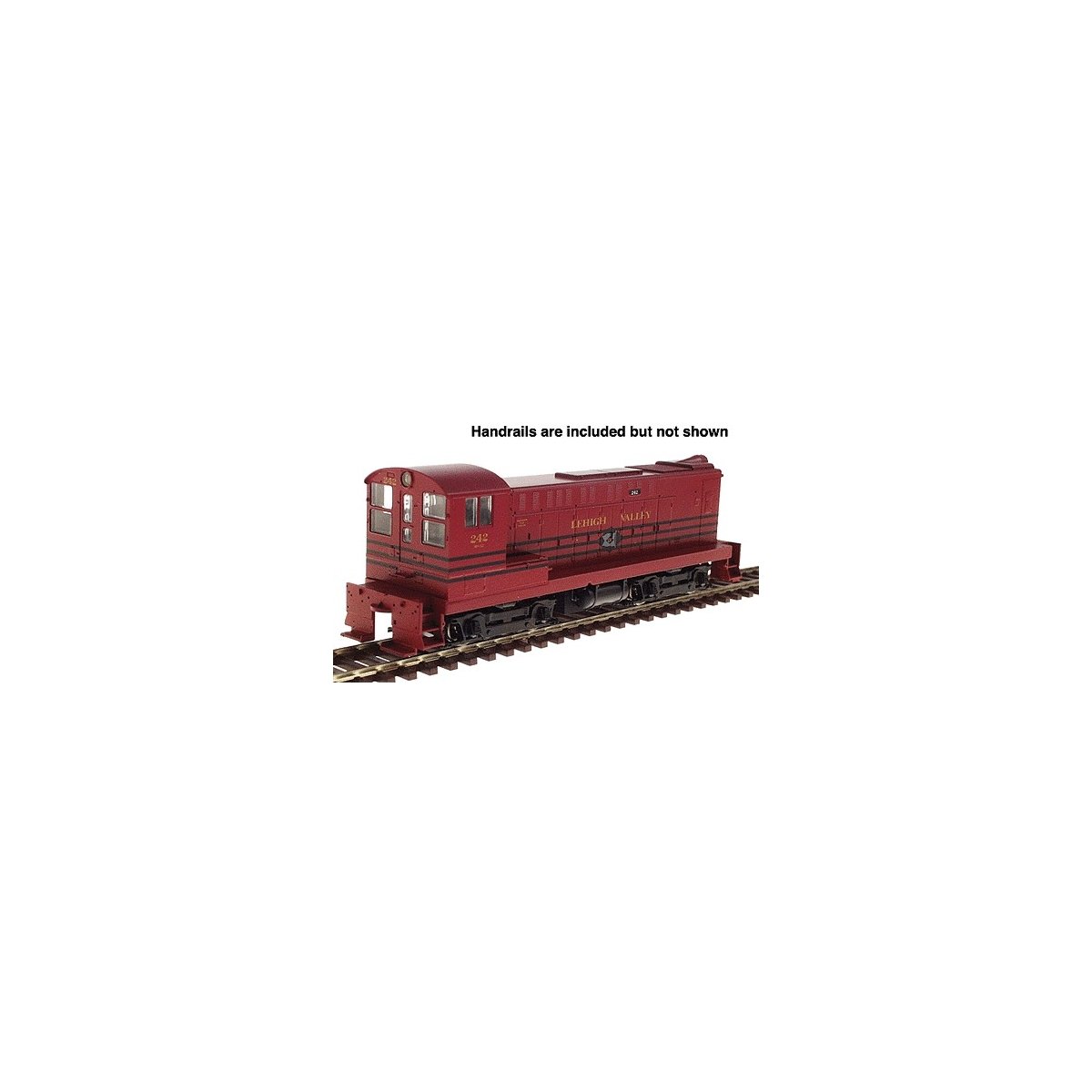 Diesel Baldwin S-12 Phase I Powered -- Lehigh Valley 242 (Cornell Red), HO, Bowser/Stewart Hobbies 4914