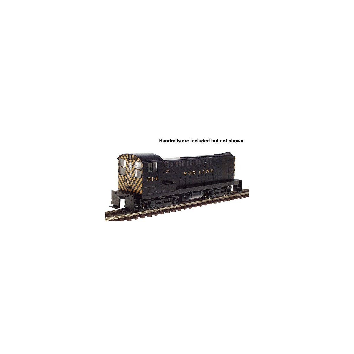 Diesel Baldwin S-12 Phase I Powered -- Soo Line 314 (black & yellow), HO, Bowser/Stewart Hobbies 4908