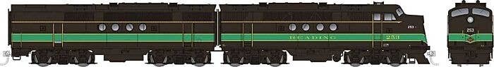 EMD FT A-B Set - Sound and DCC -- Reading 258A, 258B (black, green), HO, Rapido Trains Inc 53532