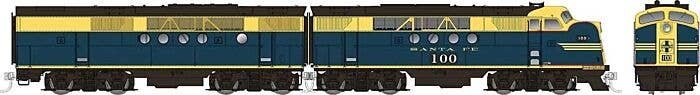 EMD FT A-B Set - Sound and DCC -- Santa Fe 103, 103A (Freight, blue, yellow), HO, Rapido Trains Inc 53506
