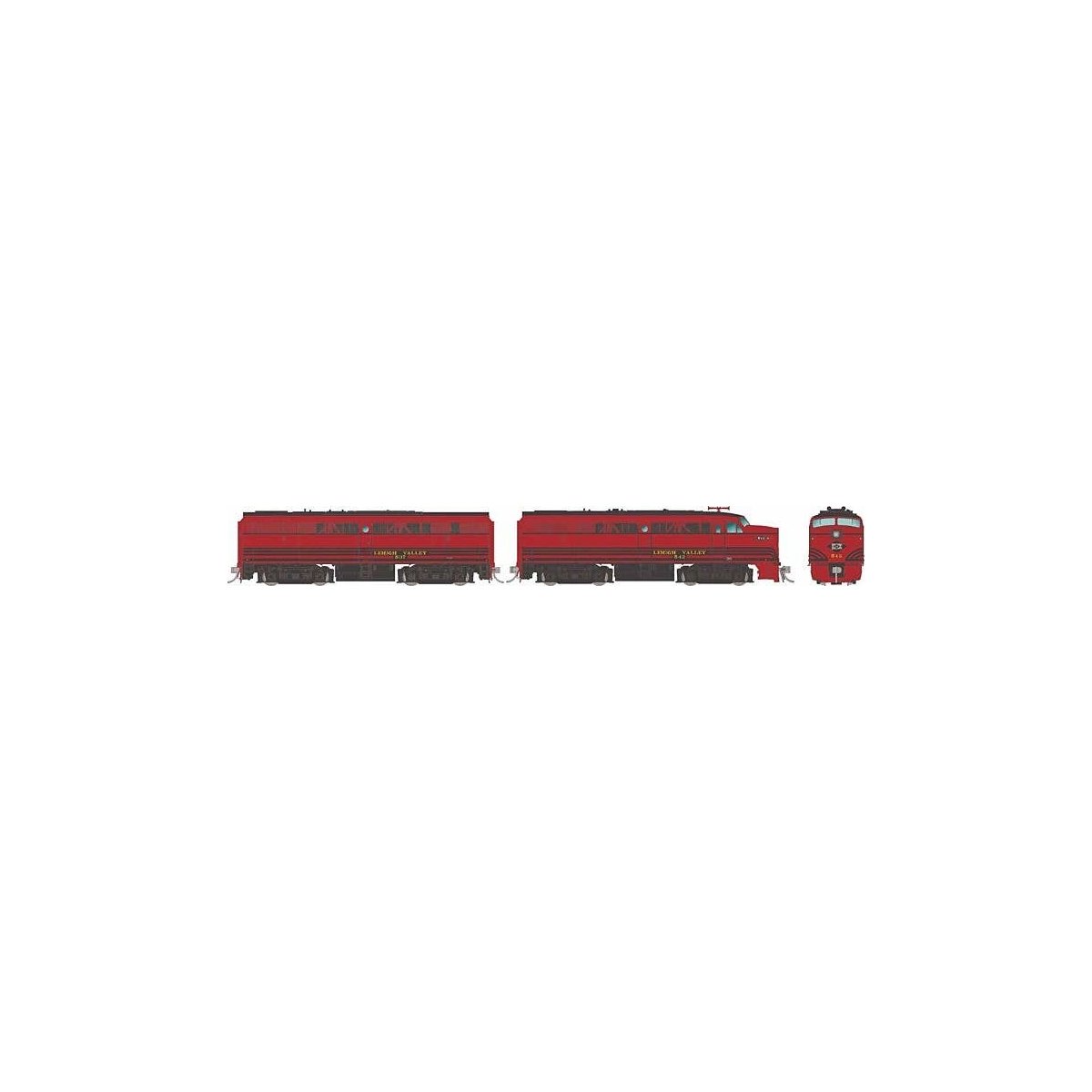 Alco FA1-FB1 Set - Sound and DCC -- Lehigh Valley 530, 535 (Cornell Red, black), HO, Rapido Trains Inc 37550