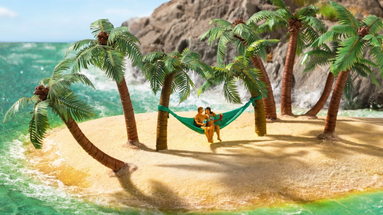 micro-motion Palms with Hammock, HO, NOCH 21772