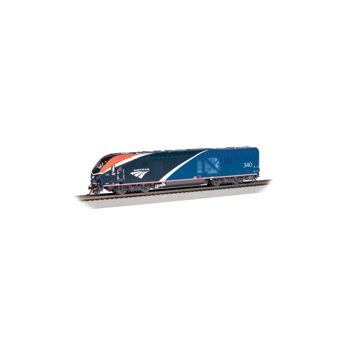 Siemens ALC-42 Charger - WowSound(R) and DCC -- Amtrak 340 (Phase VII blue, red, white), HO, Bachmann Industries 68306
