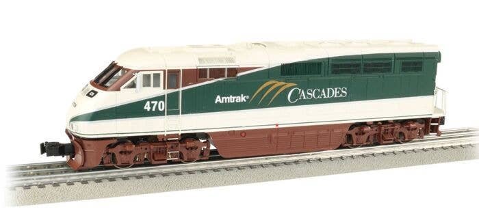 EMD F59PHI - 3-Rail w/True Blast Plus(R) Sound - Williams -- Amtrak 470 (Cascades, copper, green, white), O, Bachmann Industries