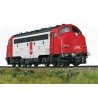 NOHAB Class MY Diesel - Sound and DCC -- Danish State Railways DSB 1105 (Era V 1990s,white, red, black), HO, Trix 22788