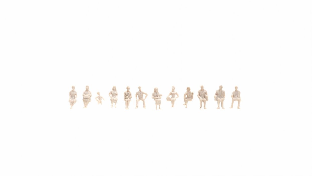 Sitting People, white, Architecture Line 1:100, All Scales, NOCH 16000