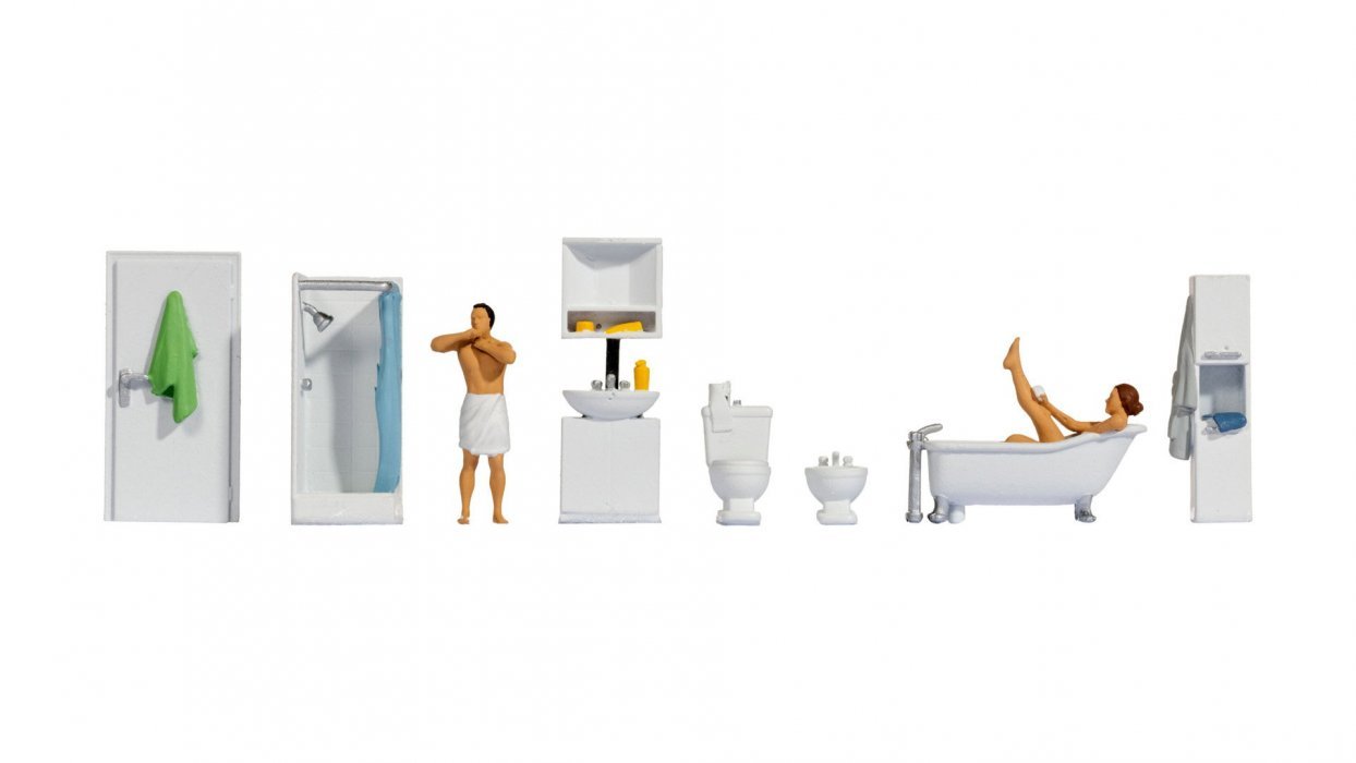 Themed Figures Set ‘Bathroom’, HO, NOCH 16289
