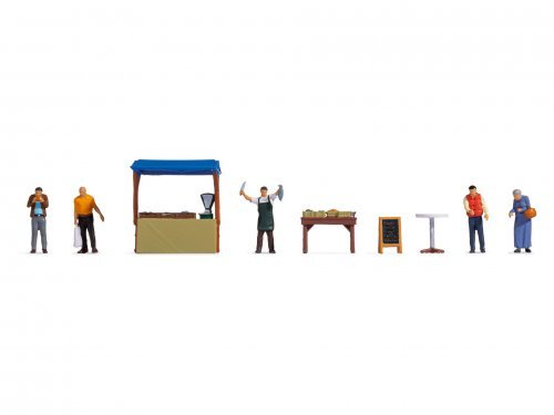 Themed Figures Set "Fish Stall", HO, NOCH 16228