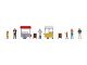 Themed Figures Set "Ice Cream & Hotdog Van", HO, NOCH 16229