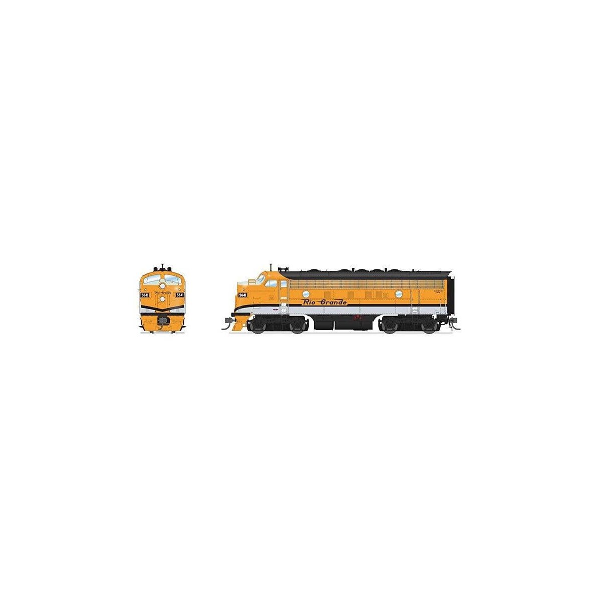 EMD F7 A-Unpowered B Set - Sound and DCC - Paragon4(TM) -- Denver & Rio Grande Western 5641, 5642 (Single Stripe, Aspen Gold, si