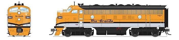EMD F7 A-Unpowered B Set - Sound and DCC - Paragon4(TM) -- Denver & Rio Grande Western 5641, 5642 (Single Stripe, Aspen Gold, si