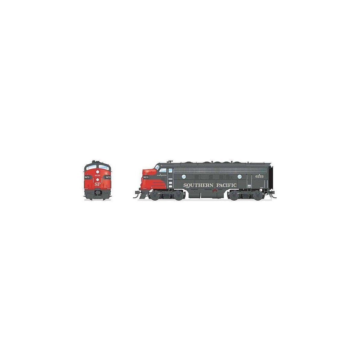 EMD F7 A-Unpowered B Set - Sound and DCC - Paragon4(TM) -- Southern Pacific 6233, 8148 (gray, red), HO, Broadway Limited Imports