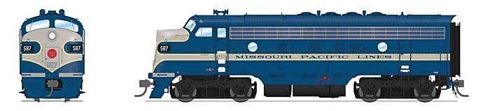 EMD F7 A-Unpowered B Set - Sound and DCC - Paragon4(TM) -- Missouri Pacific 587, 587B (Eagle, blue, gray), HO, Broadway Limited 