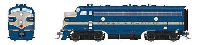 EMD F7 A-Unpowered B Set - Sound and DCC - Paragon4(TM) -- Texas & Pacific 1526, 1517B (Eagle, blue, gray), HO, Broadway Limited