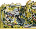 “Turntable” Left Extension Layout, HO, NOCH 80120