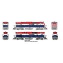 Montreal Locomotive Works MLW M420 - M420B Set - Standard DC -- British Columbia Railway 644, 684 (red, white, blue), HO, Rapido