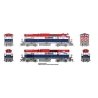 Montreal Locomotive Works MLW M420 - M420B Set - Standard DC -- British Columbia Railway 644, 684 (red, white, blue), HO, Rapido
