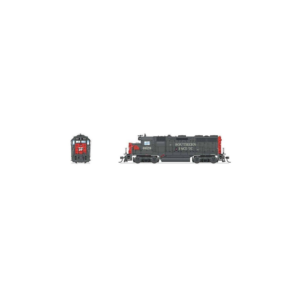 EMD GP35 Low Nose - Sound and DCC - Paragon4(TM) -- Southern Pacific 6633 (gray, red), HO, Broadway Limited Imports 7547