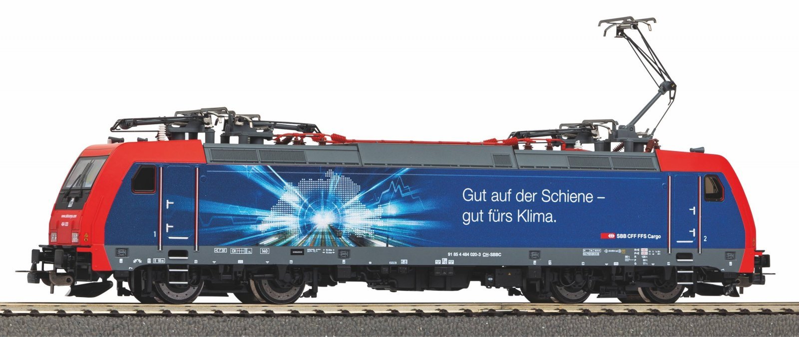 Sound Electric Locomotive 484 020 "Gut fürs Klima" SBB Cargo VI, incl. PIKO Sound Decoder, HO, PIKO 21620