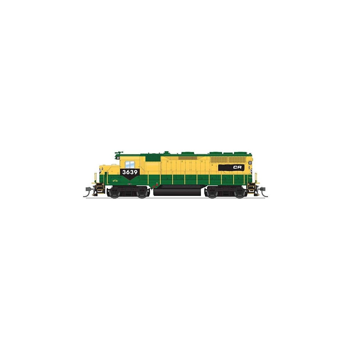 EMD GP35 Low Nose - Sound and DCC - Paragon4(TM) -- Conrail 3639 (Patched Reading yellow, green, black), HO, Broadway Limited Im