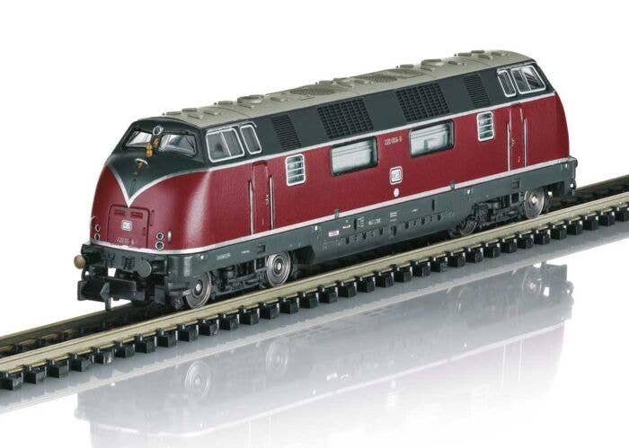 Class 220 V 200 Diesel - Sound and DCC -- German Federal Railroad DB 220 004-6 (Era IV 1970s, red, black), N, Trix 16226