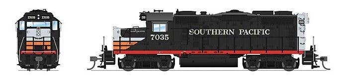 EMD GP20 - Sound and DCC - Paragon4(TM) -- Southern Pacific 7035 (Fantasy Scheme, Black Widow, black, silver, orange,, HO, Broad