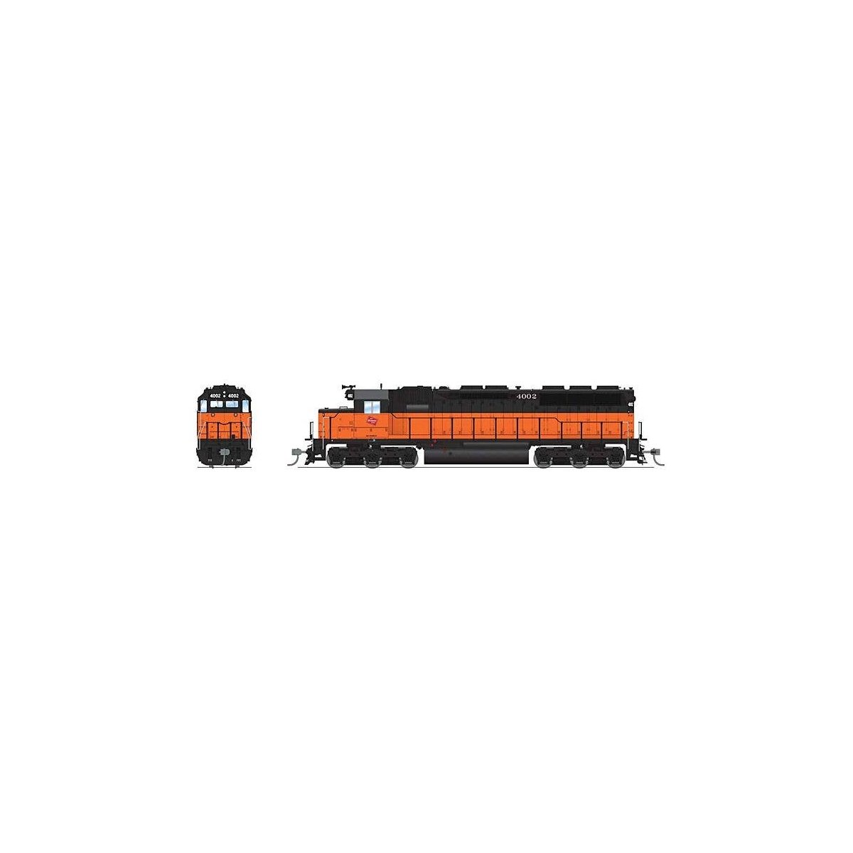 EMD SD45 Low-Nose - Sound & DCC - Paragon4(TM) -- Milwaukee Road 4002 (As-delivered, orange, black), HO, Broadway Limited Import