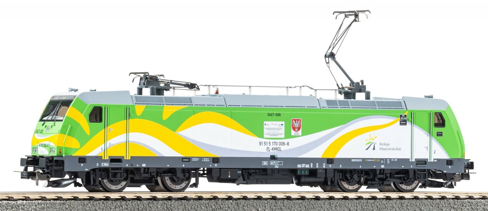 Electric Locomotive BR 146.2 Koleje Polen VI, 2 Pantos + DSS 8-pin, HO, PIKO 21760