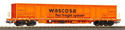 Container Flat Car Sgnns with E-Aufbau CH-Wasco VI, HO, PIKO 24553