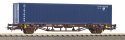 Flat w/40' cont CD V, HO, PIKO 27719