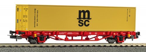 Container Flat Car MSC NS V 1x40“, HO, PIKO 27726