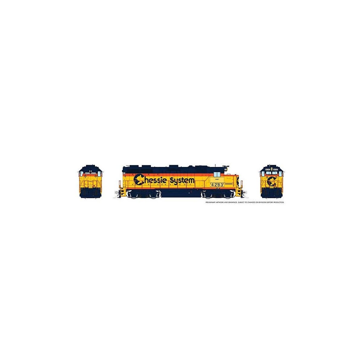 EMD GP39 - Sound and DCC -- CSX 4285 (Patched Ex-Chessie, yellow, vermillion, blue), HO, Rapido Trains Inc 39510