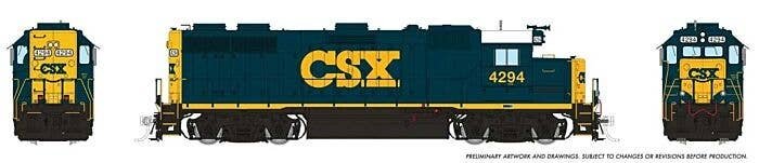 EMD GP39 - Sound and DCC -- CSX 4298 (YN3, blue, yellow), HO, Rapido Trains Inc 39518