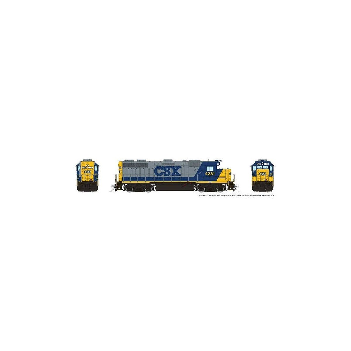 EMD GP39 - Sound and DCC -- CSX 4289 (YN2 Bright Future, gray, blue yellow), HO, Rapido Trains Inc 39515