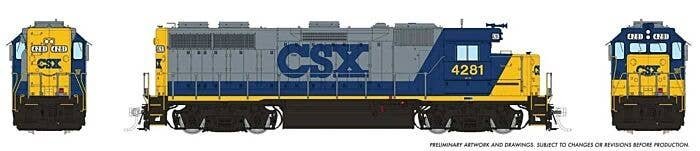 EMD GP39 - Sound and DCC -- CSX 4289 (YN2 Bright Future, gray, blue yellow), HO, Rapido Trains Inc 39515