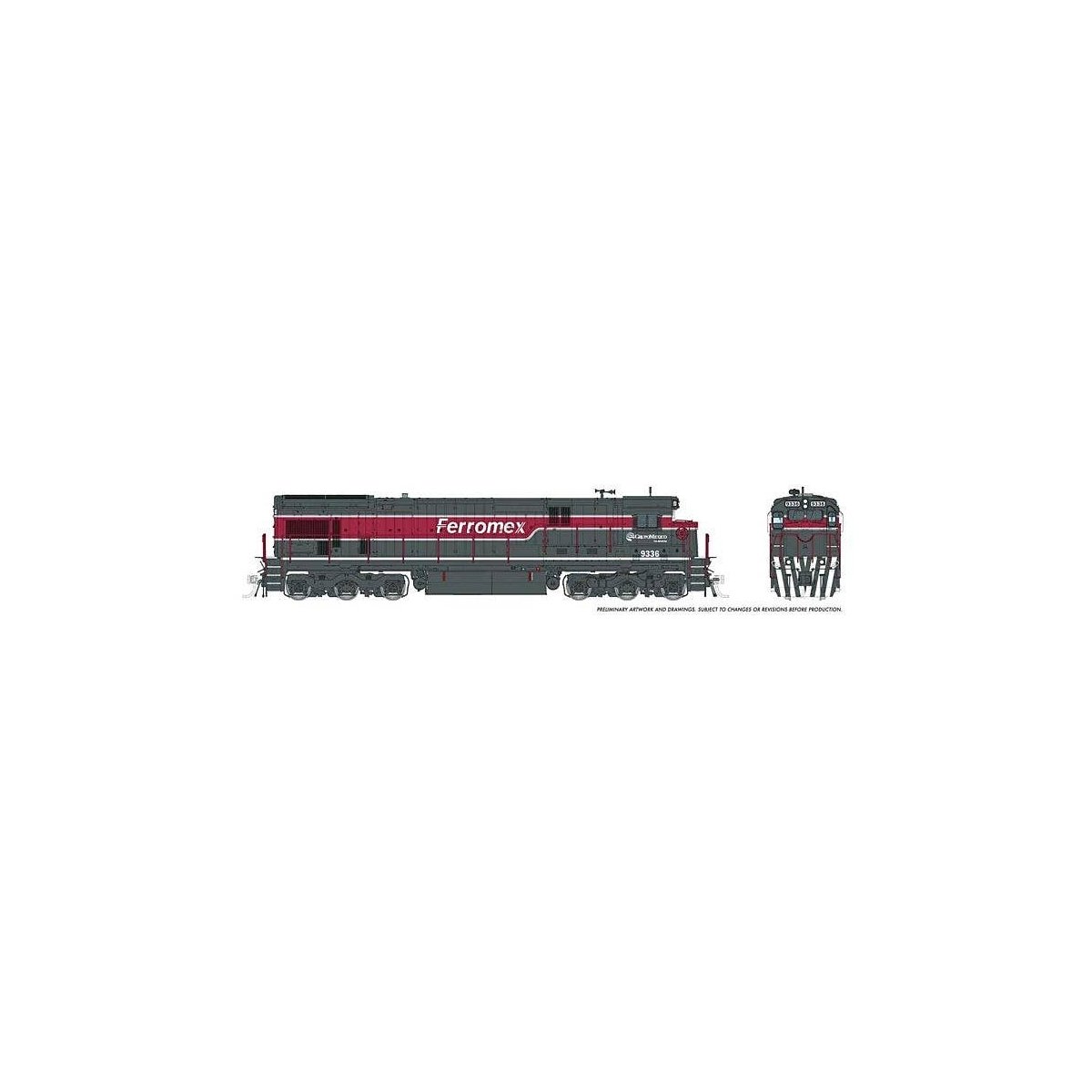 GE C36-7 - Sound and DCC -- Ferromex 9336 (gray, red, white), HO, Rapido Trains Inc 42613
